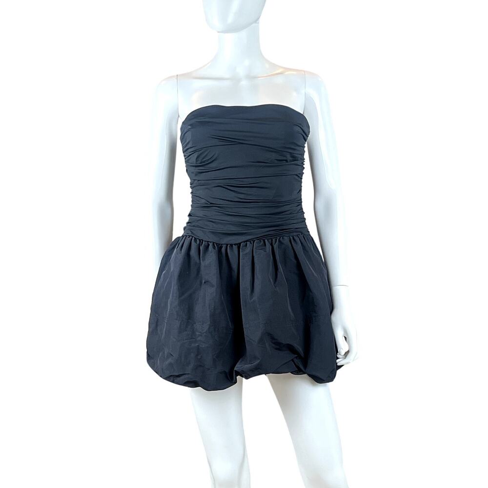 GB Strapless Bubble Hem Mini Dress Black NWT Size Small